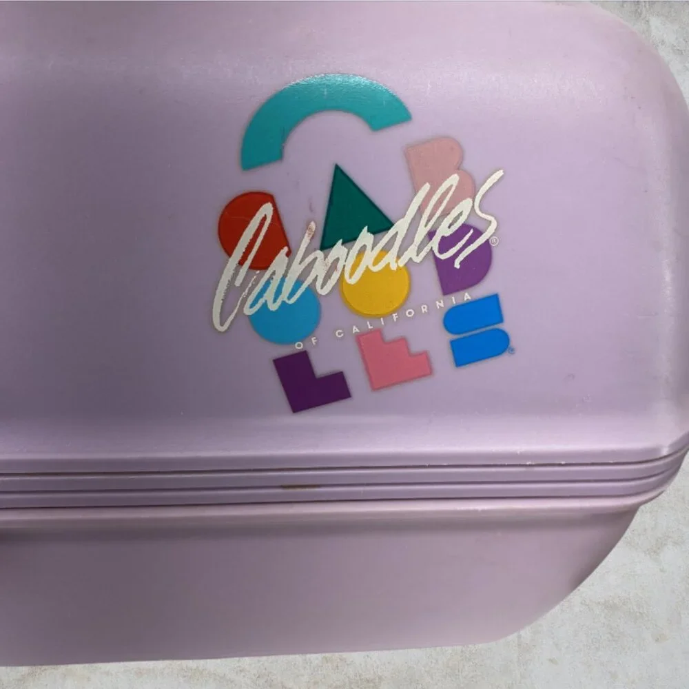 VINTAGE CABOODLE CASE -- 1980's Make Up Case, Purple/Pink, Original Owner - Picture 2 of 16
